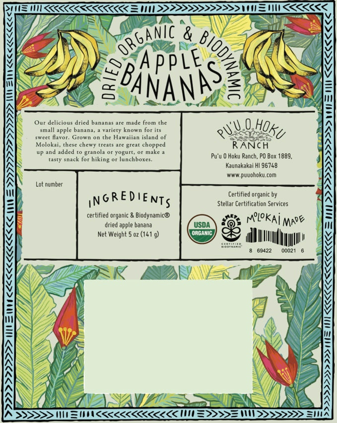 Organic Dried Apple Bananas